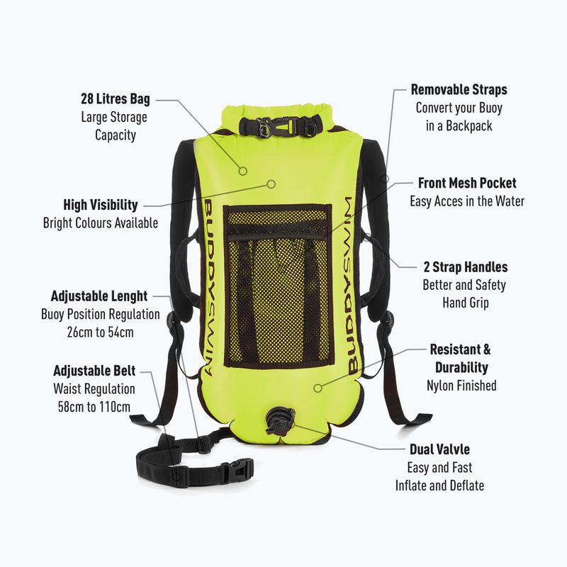 Geamandură BuddySwim Backpack 28 l yellow 2