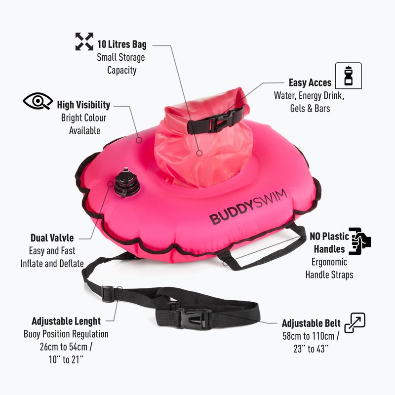 Geamandură de siguranță BuddySwim Hydrastation 10 l pink 3
