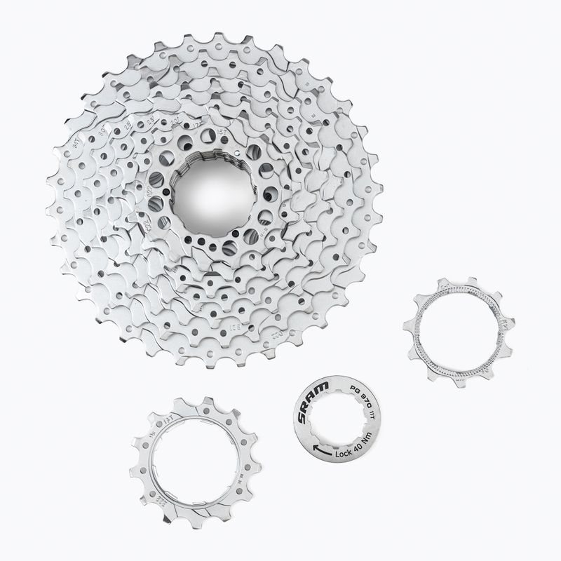 SRAM 07A CS PG-970 11-34 9 viteze casetă de bicicletă argintie 00.0000.200.394 3