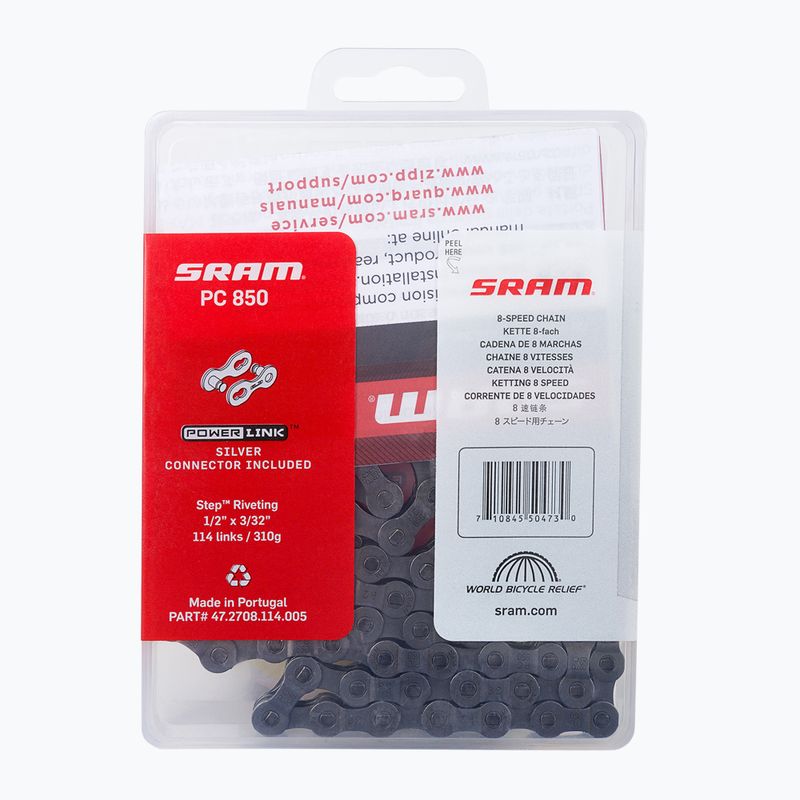 Lanț de bicicletă SRAM 10 CN PC850 W/ PWR gri 47.2708.114.005 2
