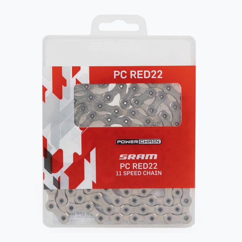 Lanț de bicicletă SRAM CN PCRED22 114LI W/ PWR.LCK 11S 1 gri 00.2518.005.003