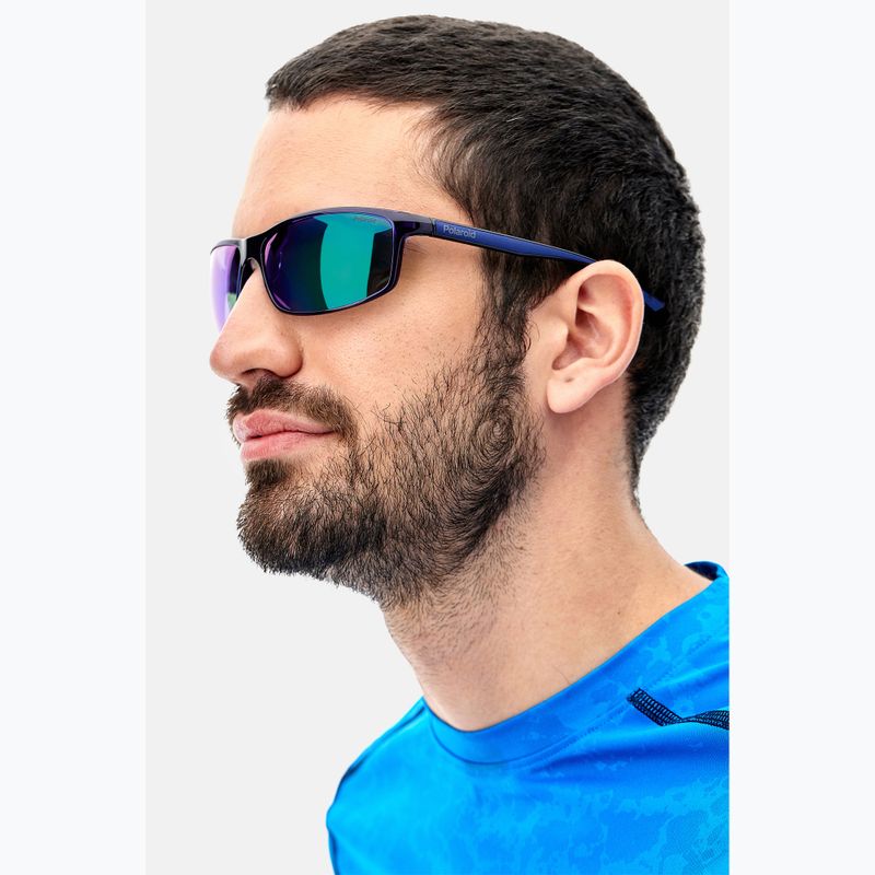 Ochelari de soare Polaroid PLD 7036/S blue/greygreen mirror polarized 9