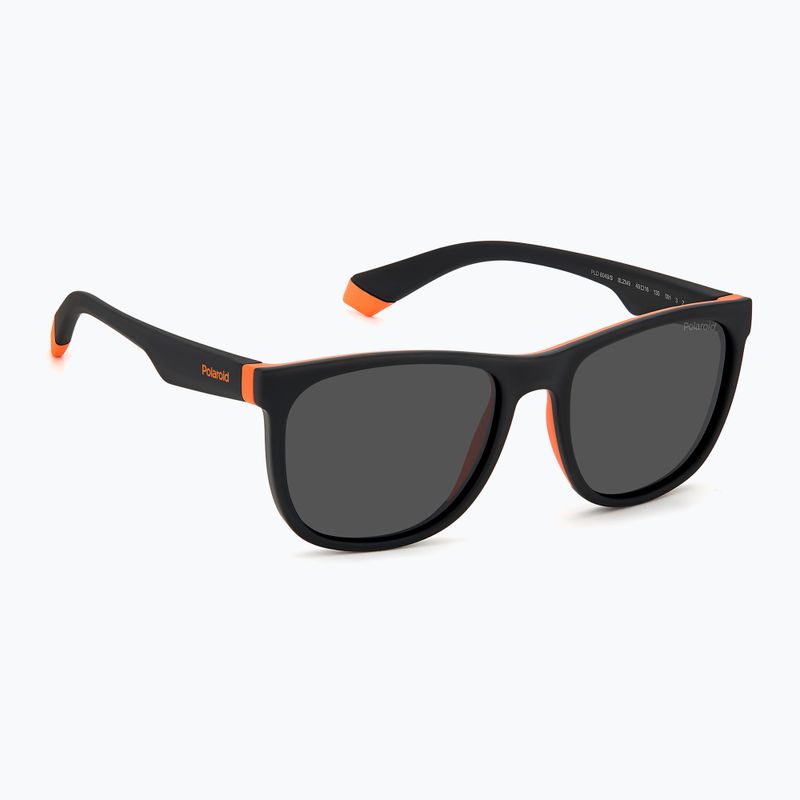 Ochelari de soare polarizați pentru copii Polaroid PLD 8049/S negru portocaliu/gri