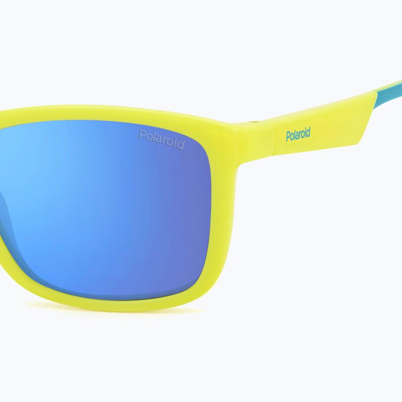 Ochelari de soare polarizați pentru copii Polaroid PLD 8053/S mat yellow azure/blue mirror 5