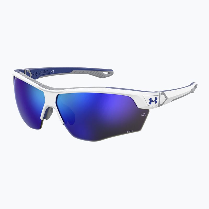 Ochelari de soare Under Armour Yard Dual S3 matte white blue/blue multilayer oleophobic 2