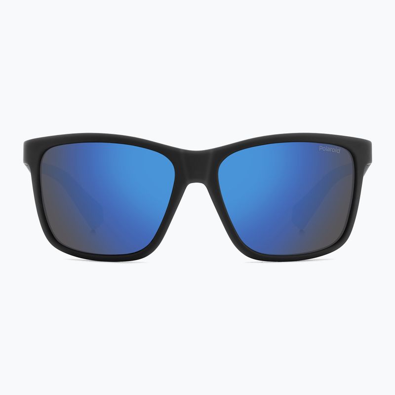 Ochelari de soare pentru copii Polaroid PLD 8057/S matte black/blue mirror polarized 3