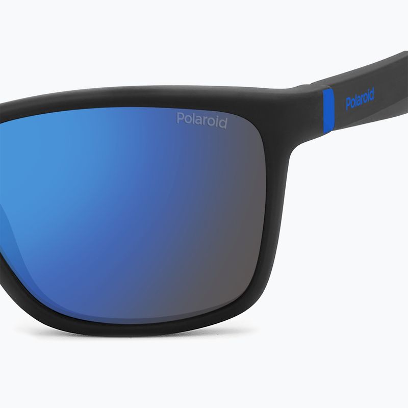 Ochelari de soare pentru copii Polaroid PLD 8057/S matte black/blue mirror polarized 5
