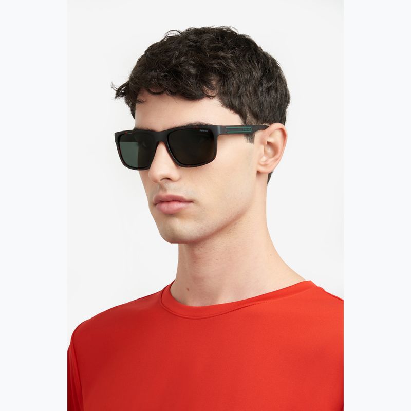 Ochelari de soare pentru bărbați Polaroid PLD 2157/S matte brown havana/green polarized 7