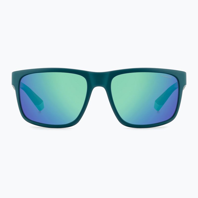 Ochelari de soare pentru bărbați Polaroid PLD 2157/S matte teal/greygreen mirror polarized 3