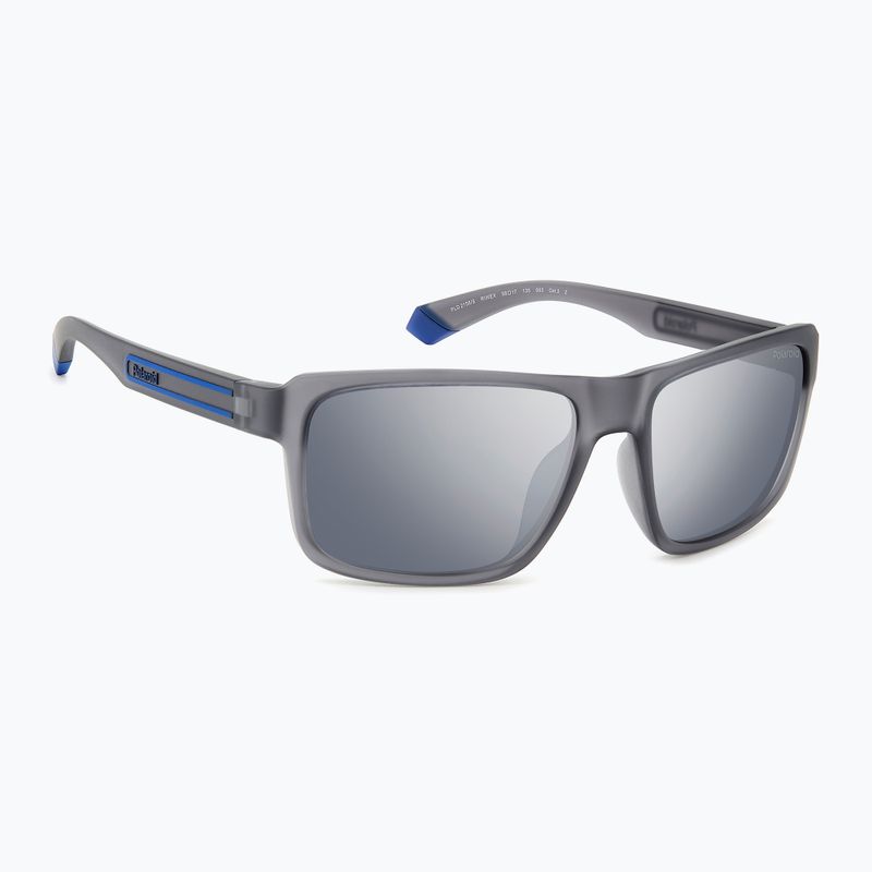 Ochelari de soare polarizați pentru bărbați Polaroid PLD 2158/S gri mat/gri argintiu oglindă