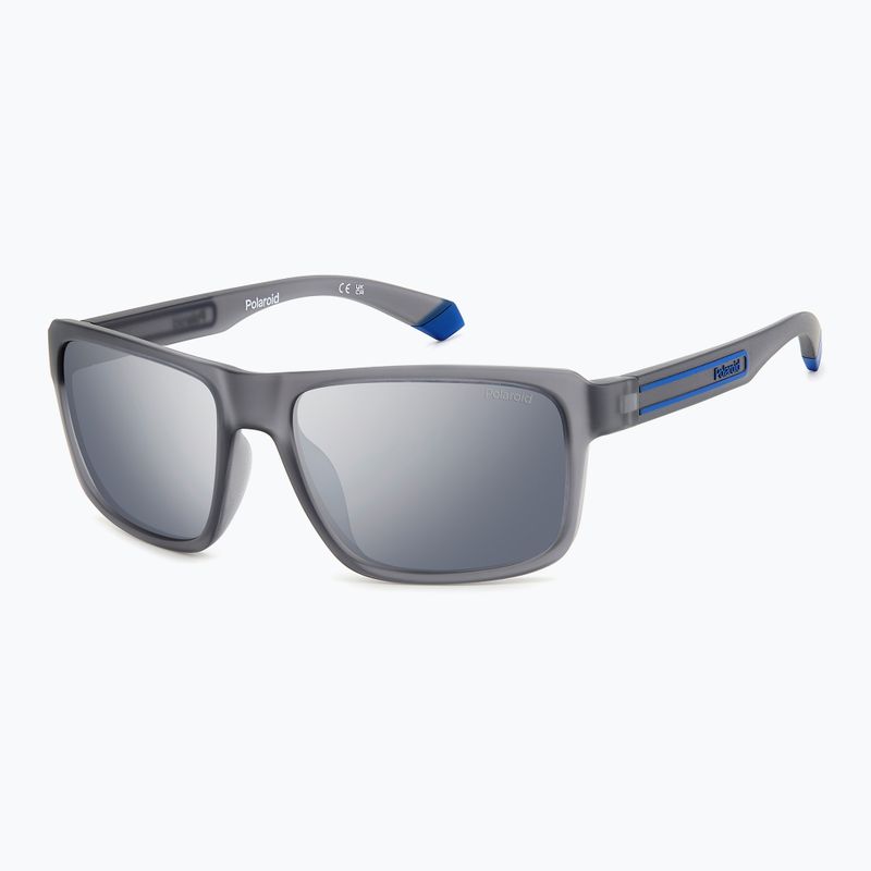 Ochelari de soare polarizați pentru bărbați Polaroid PLD 2158/S gri mat/gri argintiu oglindă 2