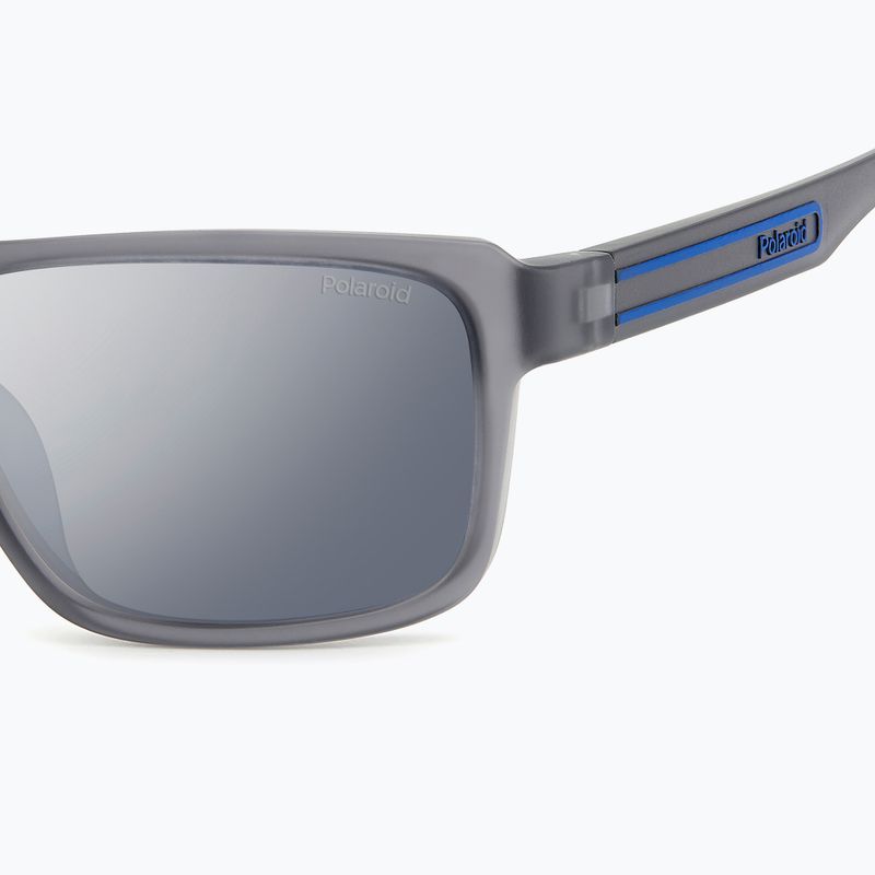 Ochelari de soare polarizați pentru bărbați Polaroid PLD 2158/S gri mat/gri argintiu oglindă 5