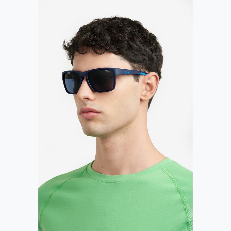 Ochelari de soare pentru bărbați Polaroid PLD 7052/S matte blue/blue polarized high contrast 8