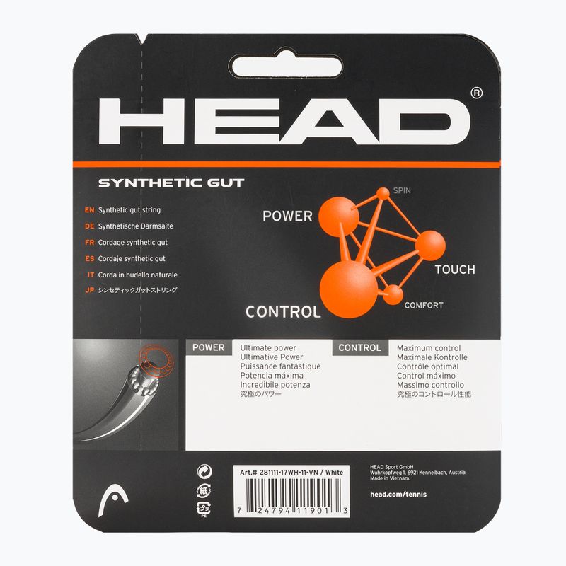 Cordaj de tenis HEAD Synthetic Gut 12 m white 2