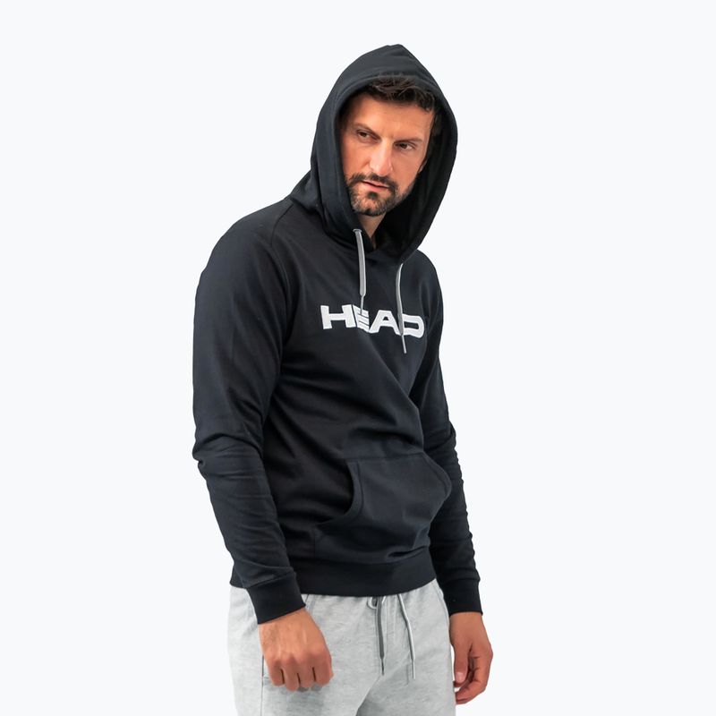 Tricou de tenis pentru bărbați HEAD Club Byron Hoodie negru 811449BK