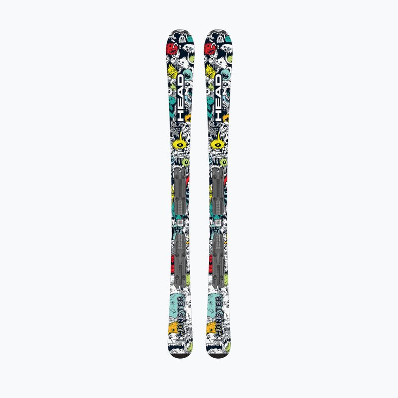 Schiuri de coborâre pentru copii + legături HEAD  Monster Easy JRS + Jrs 7.5 GW CA white/black 2
