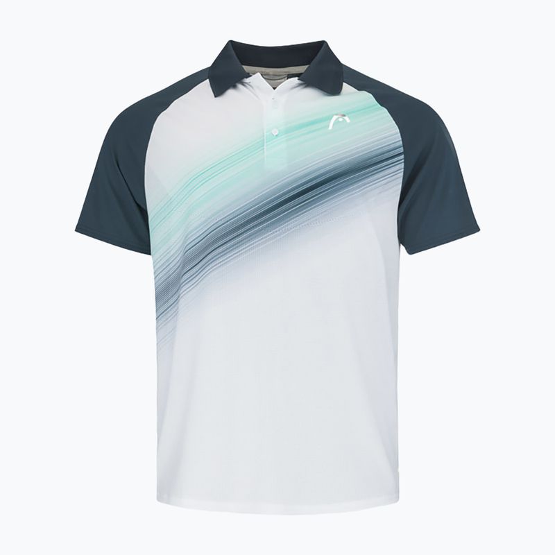 Cămașă de tenis HEAD Performance Polo alb și albastru marin pentru bărbați 811403NVXPM