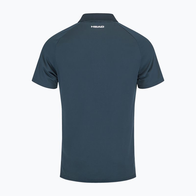 Cămașă de tenis HEAD Performance Polo alb și albastru marin pentru bărbați 811403NVXPM 2
