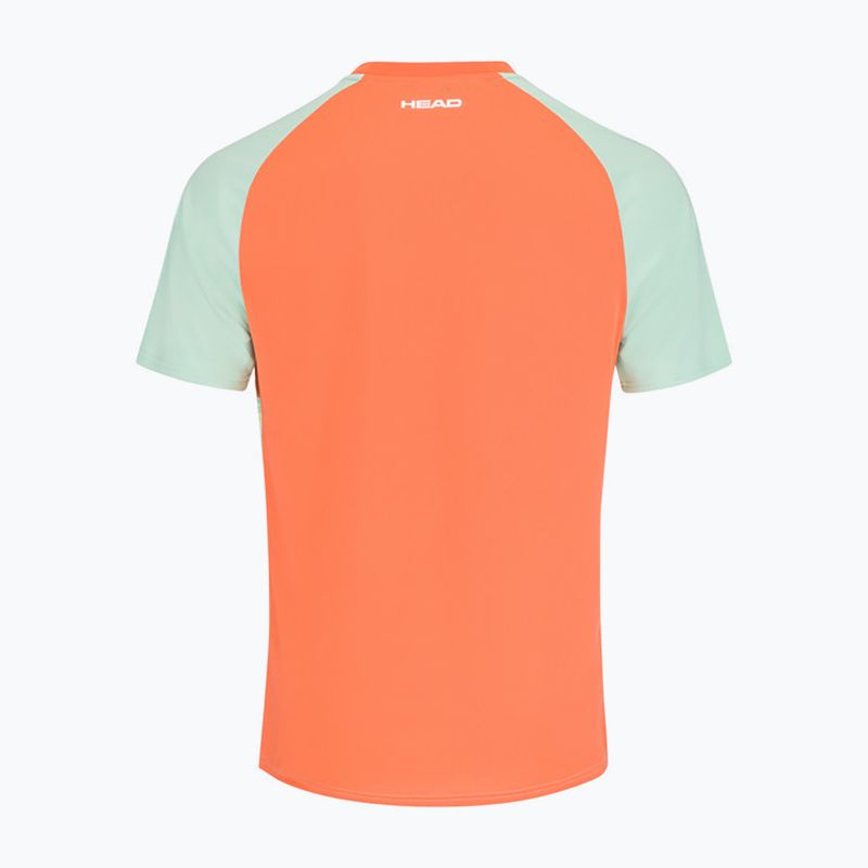 Tricou de tenis pentru bărbați HEAD Topspin verde/portocaliu 811453PAXV 2
