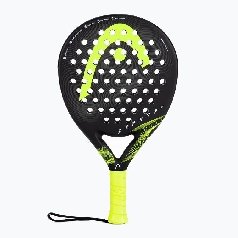 Rachetă de padel HEAD Zephyr UL 2023 negru și galben 225053