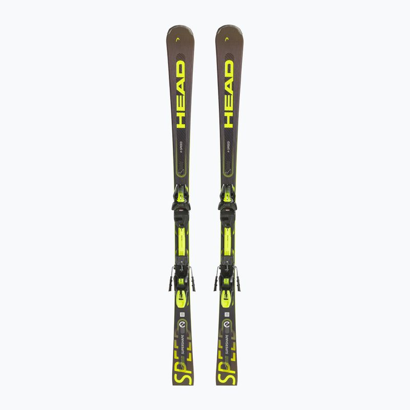 Schiuri de coborâre HEAD Supershape e-Speed SW SF-PR + PRD 12 negru/galben neon