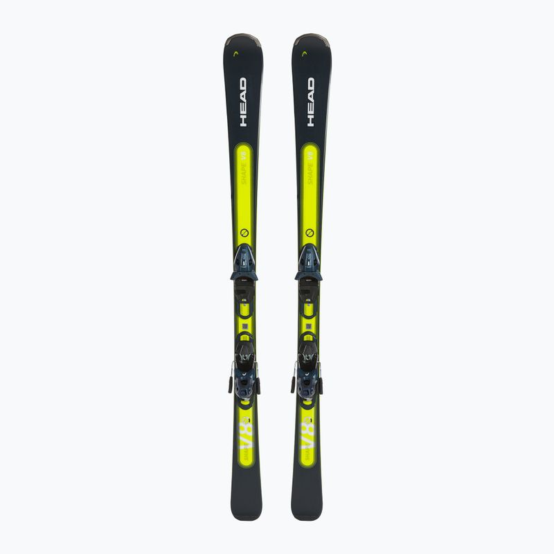 schiuri de coborâre HEAD Shape e-V8 SW AMT-PR + PR 11 albastru închis/galben neon
