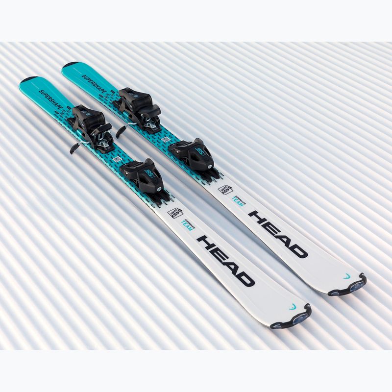 Schiuri de coborâre pentru copii HEAD Supershape Team Easy JRS + wiązania Jrs 4.5 GW CA white/blue 8