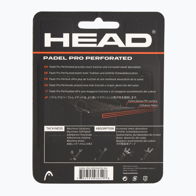 Învelișuri pentru rachete de padel HEAD Perforated 3 buc. white 2