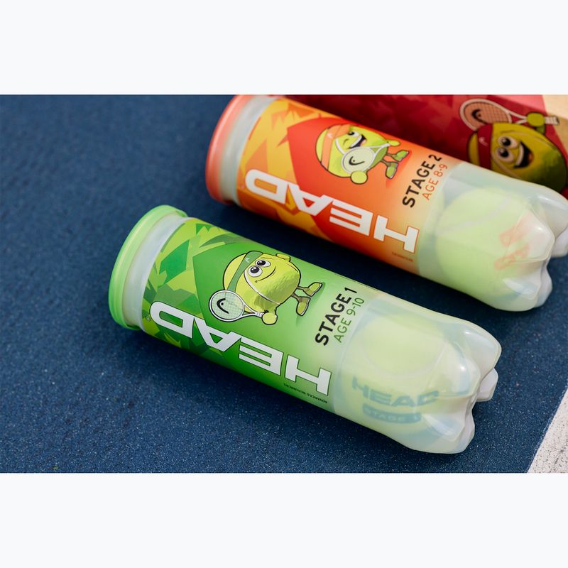 HEAD Etapa 1 mingi de tenis pentru copii 3 buc verde. 5
