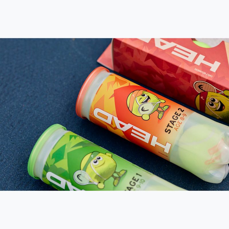 Mingi de tenis pentru copii HEAD Stage 2 3 buc portocaliu 6