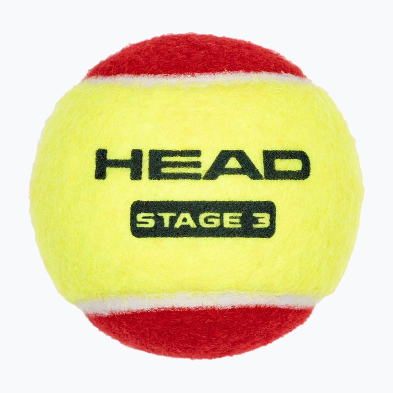 HEAD Stage 3 mingi de tenis pentru copii 3 buc roșu. 3
