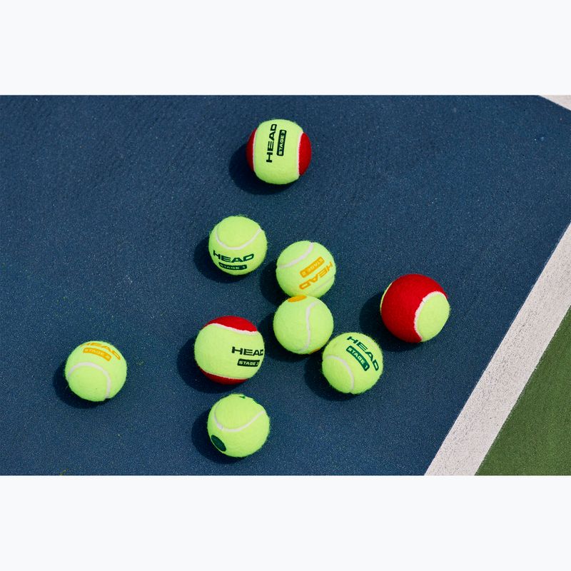 HEAD Stage 3 mingi de tenis pentru copii 3 buc roșu. 6