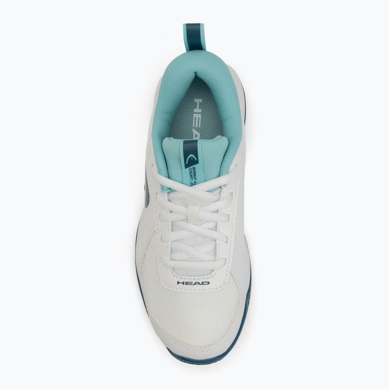 Încălțăminte de tenis pentru copii HEAD Sprint Court 4.0 white/ turquise 5