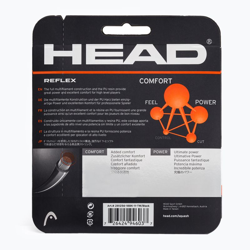 Șnur multifilament HEAD sq Reflex Squash black 281256 2