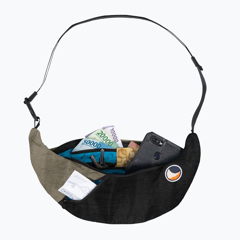 Borsetă de umăr Ticket To The Moon Upcycled Sling black/natural beige 2