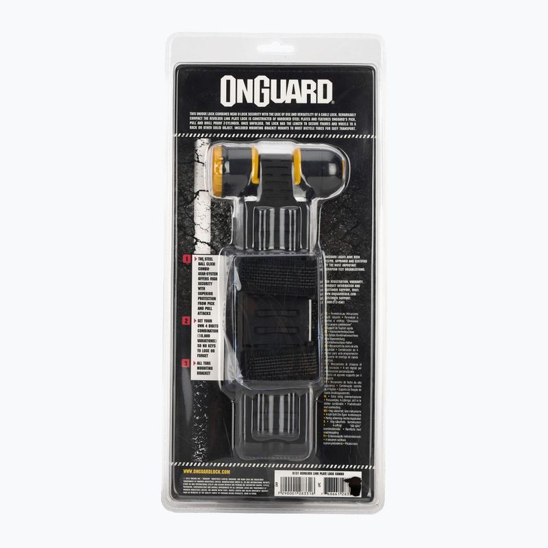 Lacăt de bicicletă OnGuard Link Plate Lock Revolver Combo X4P 8131 2