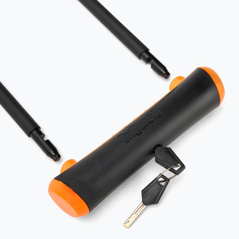 Lacăt de bicicletă OnGuard Neon 8154OR U-Lock black/orange 3