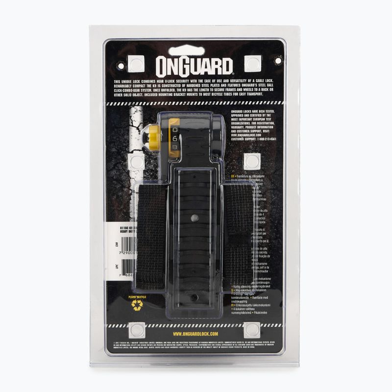 ONGUARD Link Plate Lock K9 COMBO Folding 8116C combinație de blocare a bicicletei negru ONG-8116C 2