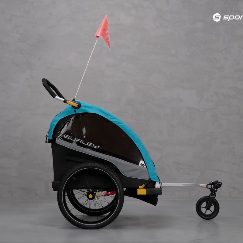 Cărucior de bicicletă pentru copii Burley D’Lite X Double, negru, BU-938101 19