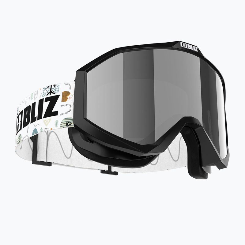 Ochelari de schi pentru copii Bliz Liner Jr black white logo/brown&silver mirror