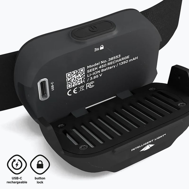 Lanternă frontală Silva Seek 600 Recharge Midnight black 6