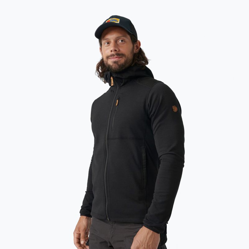 Hanorac de trekking pentru bărbați Fjällräven Keb Fleece Hoodie negru F81878
