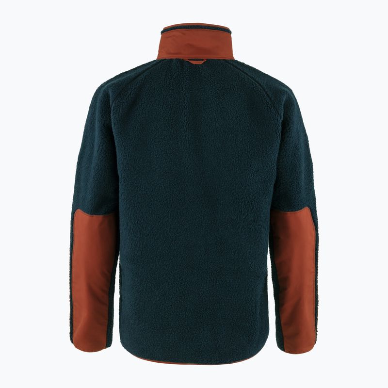 Hanorac bărbătesc Fjällräven Vardag Pile fleece sweatshirt navy/autumn leaf 2
