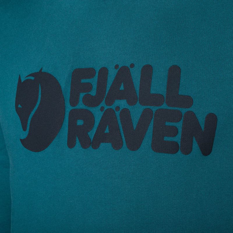Bărbați trekking pulover Fjällräven Logo Hoodie adânc de mare 3