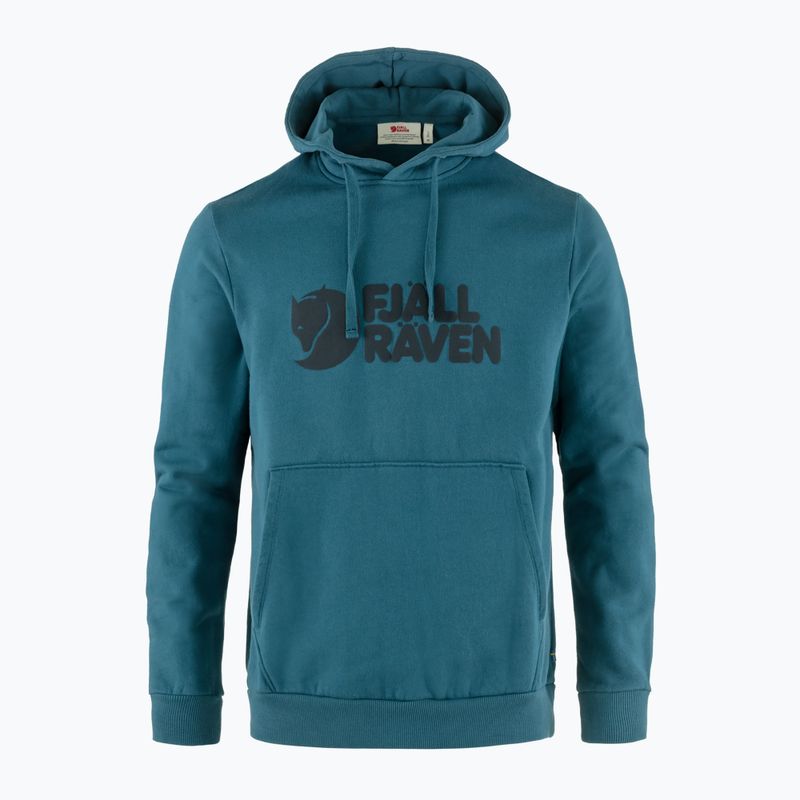 Bărbați trekking pulover Fjällräven Logo Hoodie adânc de mare 4