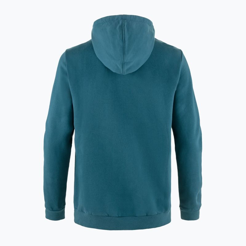Bărbați trekking pulover Fjällräven Logo Hoodie adânc de mare 5