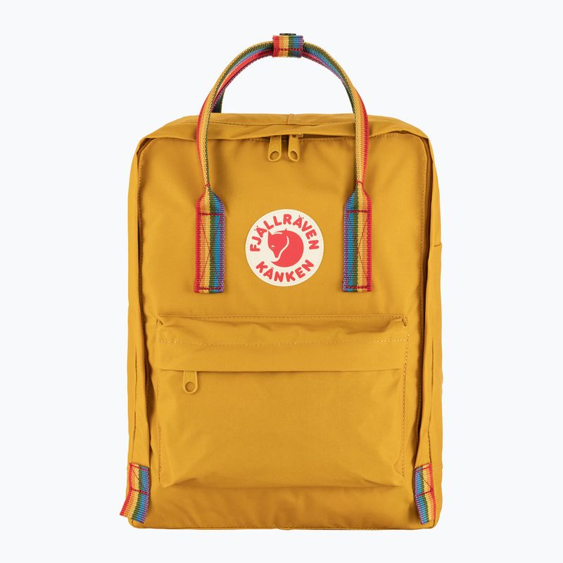 Rucsac de oraș Fjällräven Kanken Rainbow 16 l ochre/rainbow pattern