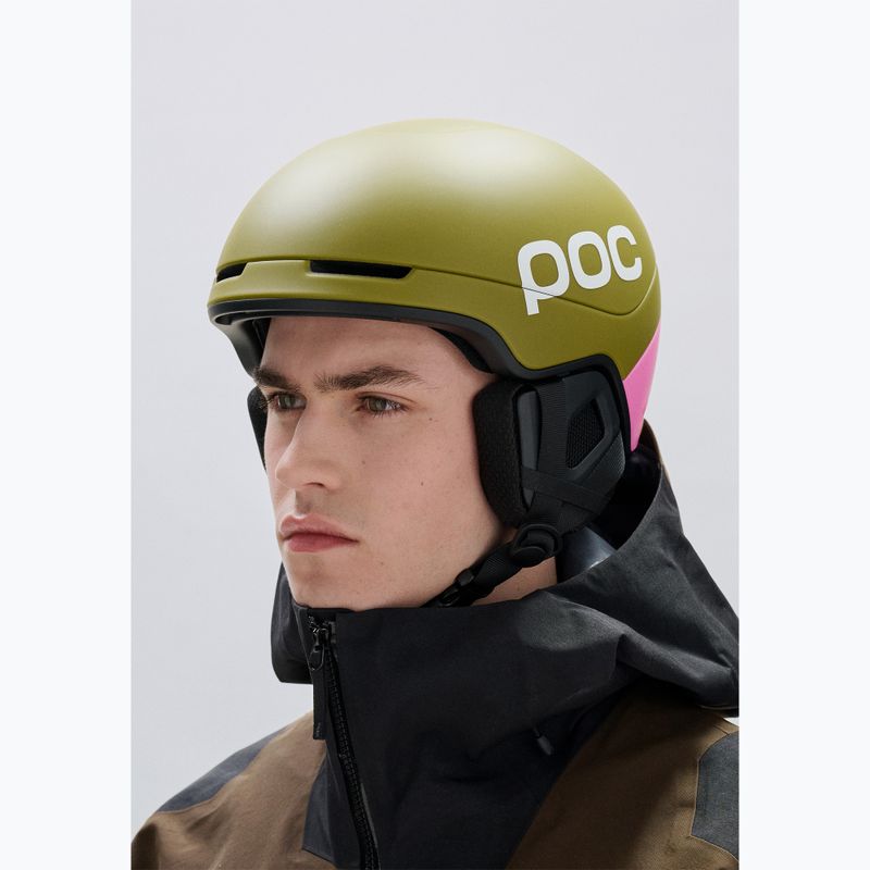 Cască de schi POC Obex Contour olivine green matt/thulite pink matt 5