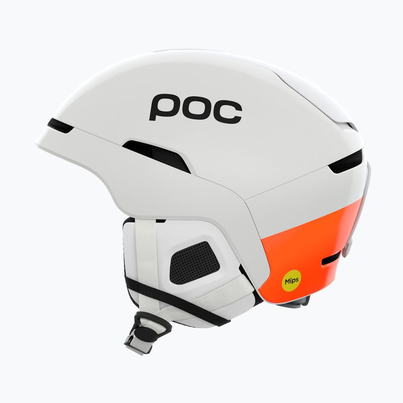 Cască de schi POC Obex MIPS hydrogen white/fluorescent orange 2