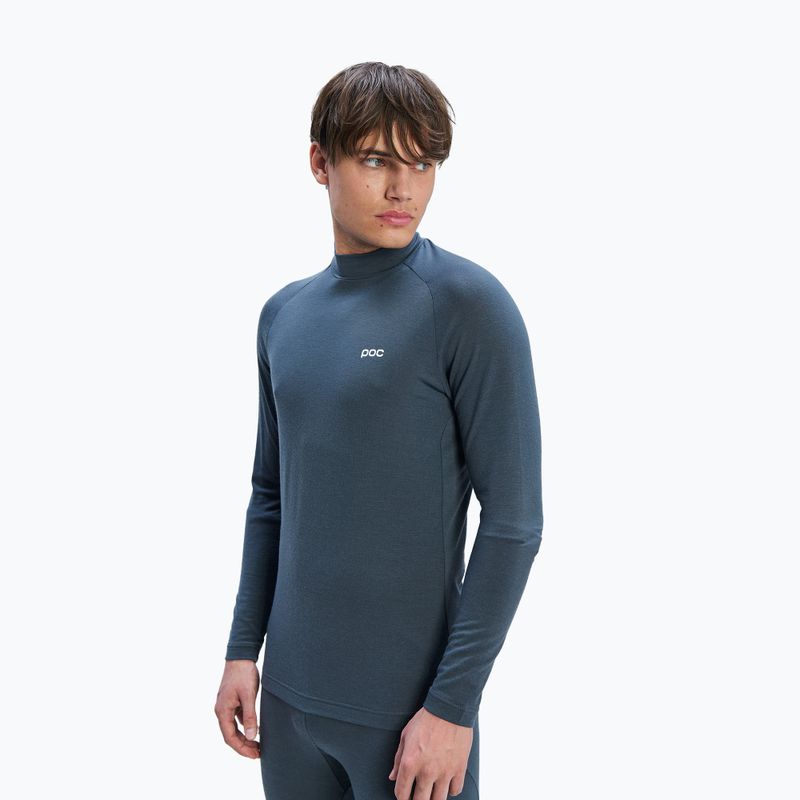 Longsleeve termoactiv pentru bărbați POC Layer Merino Mock Neck Jersey sylvanite grey